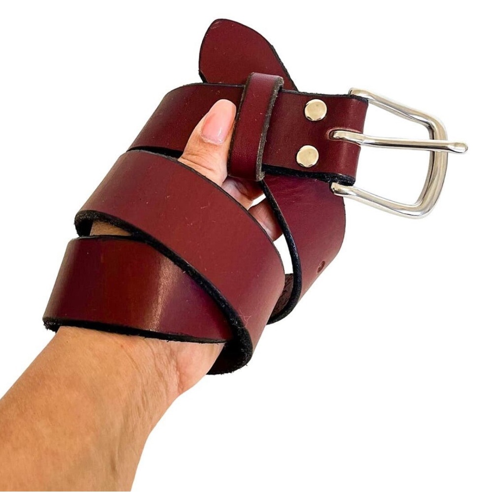 Red Leather Belt Size 34 made in the USA
